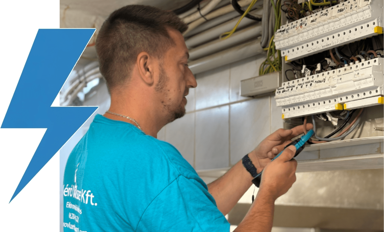 Géró Attila villanyt szerel